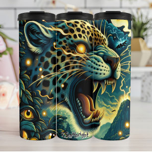 Bouteilles Isothermes Illustration de l'Imaginaire Jaguar en colère fonc