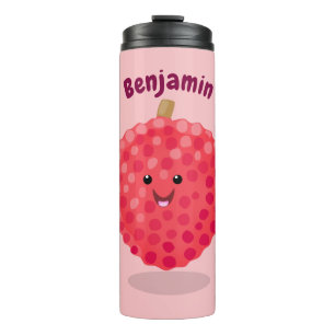 Bouteilles Isothermes Illustration de lychee rose mignonne en style dess