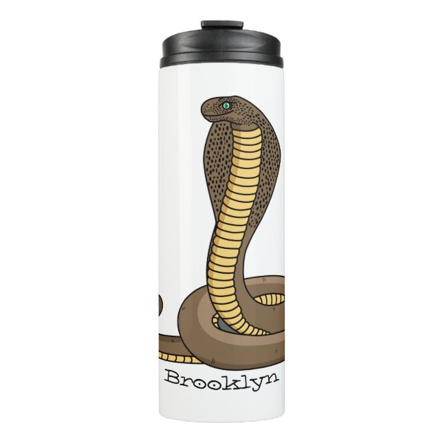 Bouteilles Isothermes Illustration de serpent à cobra Brown (Devant)