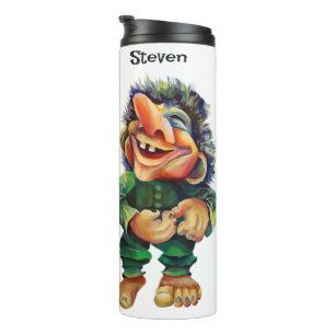 Bouteilles Isothermes Illustration de troll drôle scandinave aquarelle