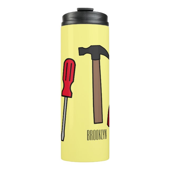 Bouteilles Isothermes Illustration des outils de menuiserie (Devant)