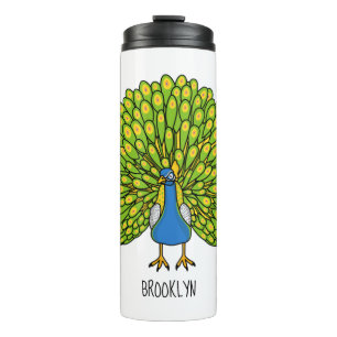 Bouteilles Isothermes Illustration d'oiseau de paon brillant