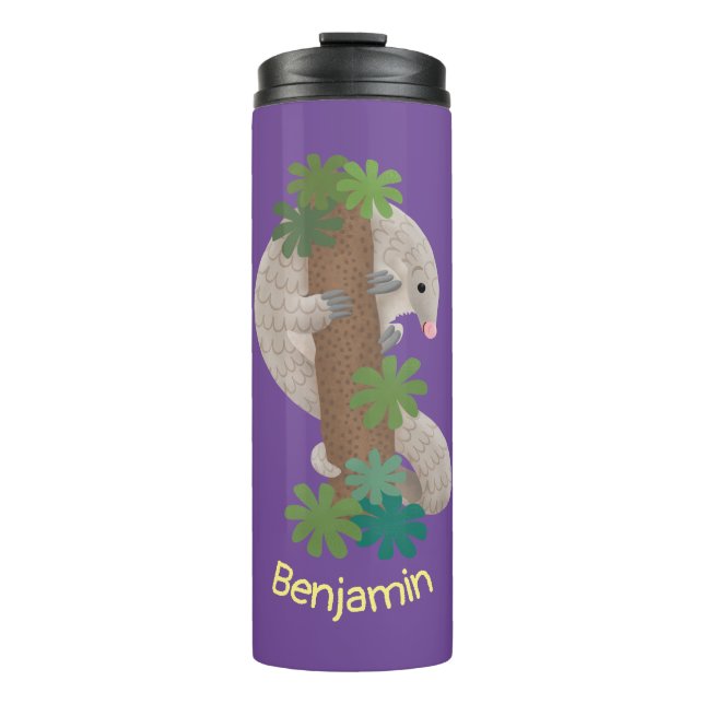 Bouteilles Isothermes Illustration d'une anteure de pangolin mignonne (Devant)