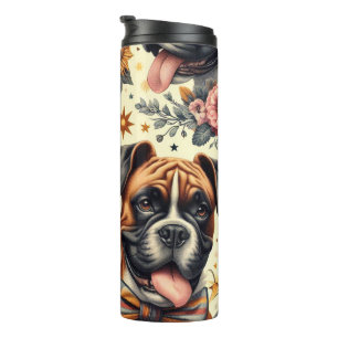 Bouteilles Isothermes Illustration vintage de chien de boxe