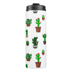 Bouteilles Isothermes Illustrations de cactus mignons sur fond blanc