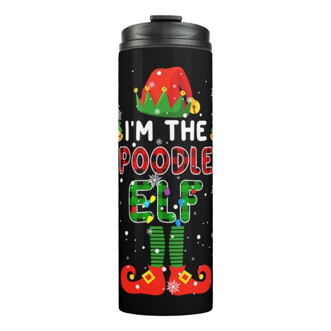 Bouteilles Isothermes Im Le Poodle Elf Xmas Rouge Plaid Elf Costume Chie (Devant)