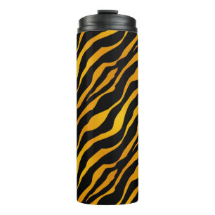 Bouteilles Isothermes Imprimé animalier rayures de tigre, ambre et noir