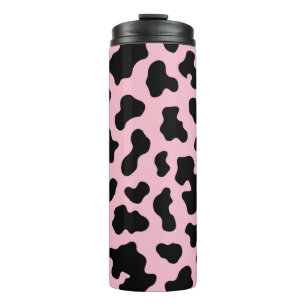 Bouteilles Isothermes Imprimé cuir de vache noir et rose