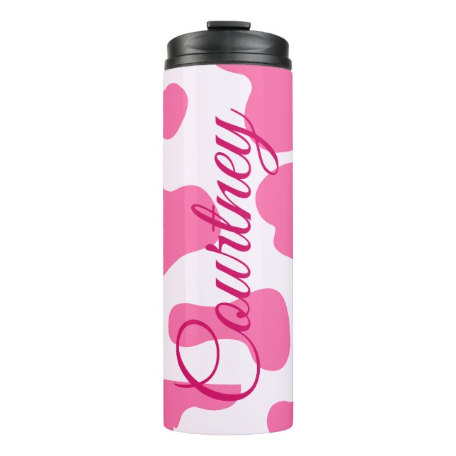Bouteilles Isothermes Imprimer Monogramme Animal Rose Cow (Devant)