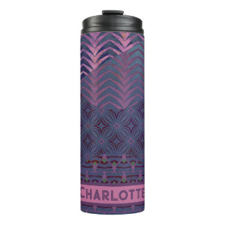 Bouteilles Isothermes Infinity Star Artsy Navy et Rose Personnalisable