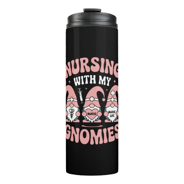 Bouteilles Isothermes Infirmière avec mes Gnomies Infirmière Gnome Vie V (Devant)