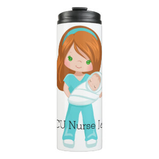 Bouteilles Isothermes Infirmière NICU personnalisée tenant Noël bébé