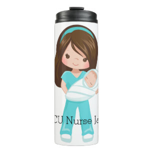 Bouteilles Isothermes Infirmière NICU personnalisée tenant Noël bébé