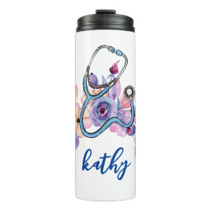 Bouteilles Isothermes Infirmière personnalisée Flore Stethoscope Cadeau