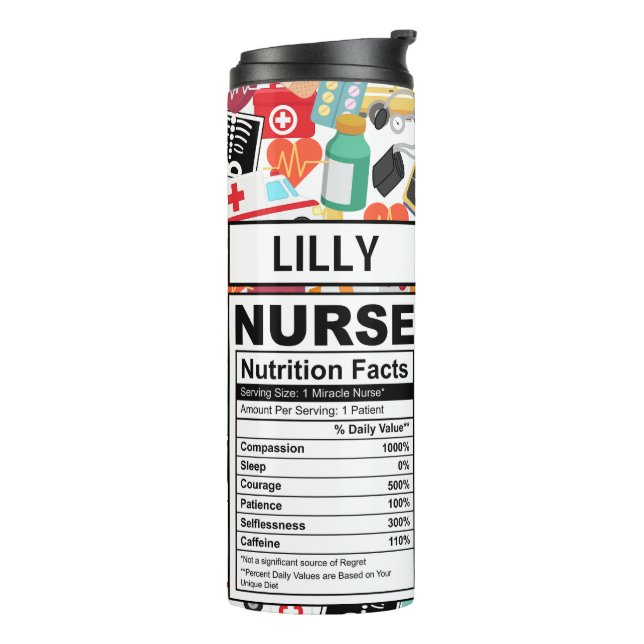 Bouteilles Isothermes Infirmière - valeur nutritive personnalisée (Tourné sur la gauche)