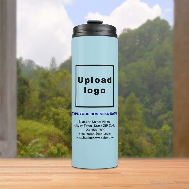 Bouteilles Isothermes Information d'affaires Bleu clair Tumbler thermiqu (Build brand name awareness. Your business brand on light blue thermal tumbler.)