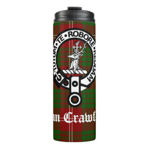 Bouteilles Isothermes Insigne de Clan Crawford et Tartan 