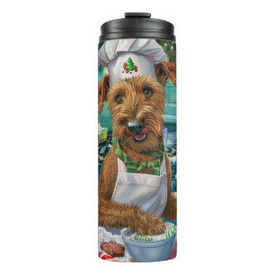 Bouteilles Isothermes Irish Terrier Gâteau de vacances : Noël festif