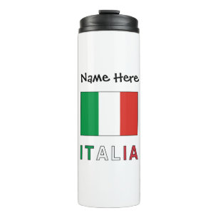 Bouteilles Isothermes Italia e Bandiera Italiana con il Tuo Nome
