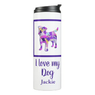 Bouteilles Isothermes Jack Russell Terrier Chien Silhouette Purple PY&B