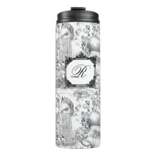 Bouteilles Isothermes JACK RUSSELL Terrier Toile noire avec Monogramme