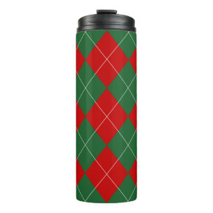 Bouteilles Isothermes Jacquard preppy Tartan Diamond Plaid Rouge Vert