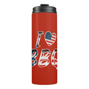 Bouteilles Isothermes J'aime le barbecue, patriotique américain