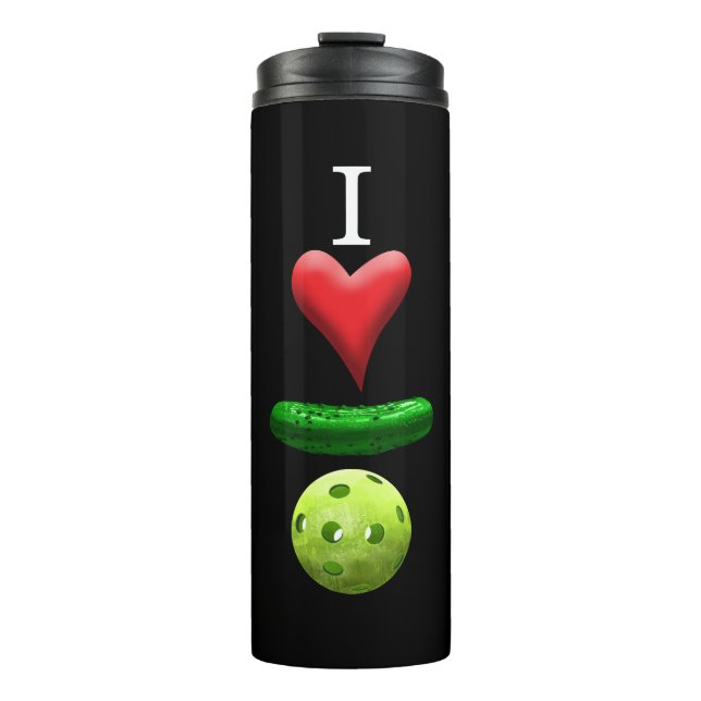 Bouteilles Isothermes J'aime Pickleball - Noir - (Devant)