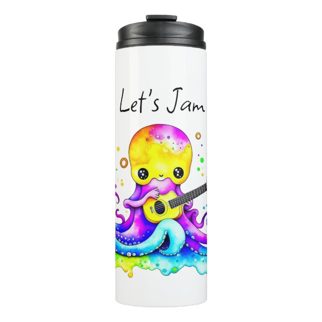 Bouteilles Isothermes Jam | Octopus Jouer Guitare Acoustique (Devant)