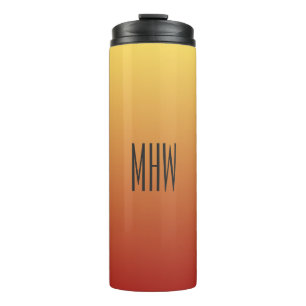 Bouteilles Isothermes Jaune rouge dégradé personnalisé monogramme tumble