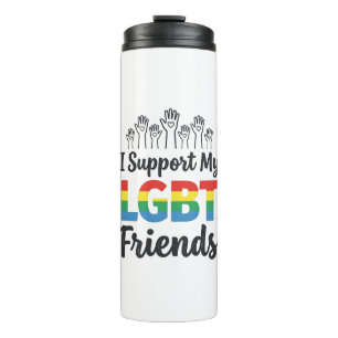 Bouteilles Isothermes Je soutiens mes amis LGBT vecteur de fierté arc-en