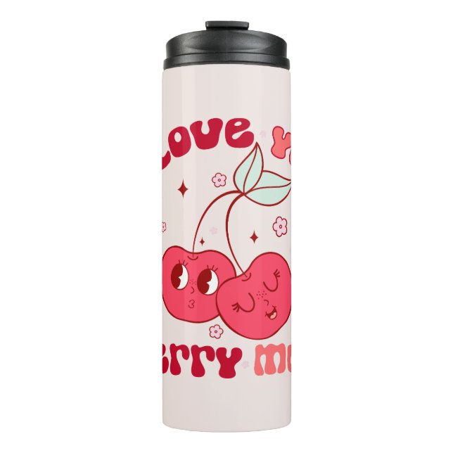 Bouteilles Isothermes Je T'Aime Beaucoup Cherry (Devant)