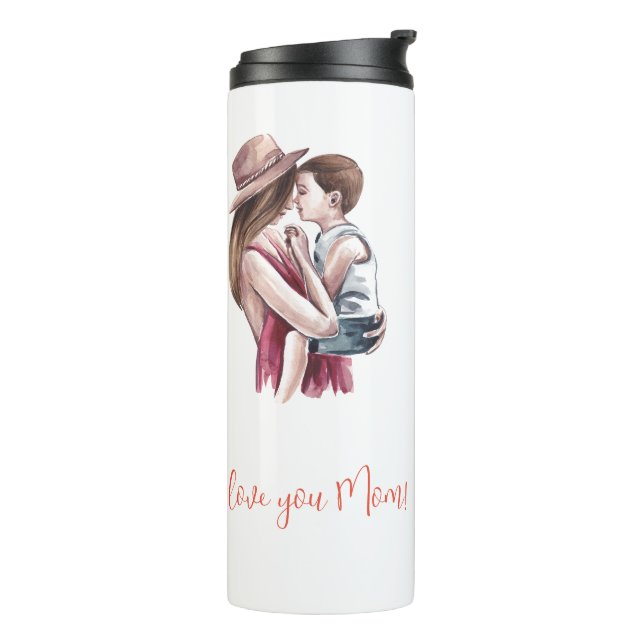 Bouteilles Isothermes "Je t'aime maman !" Mère et enfant (Tourné sur la gauche)