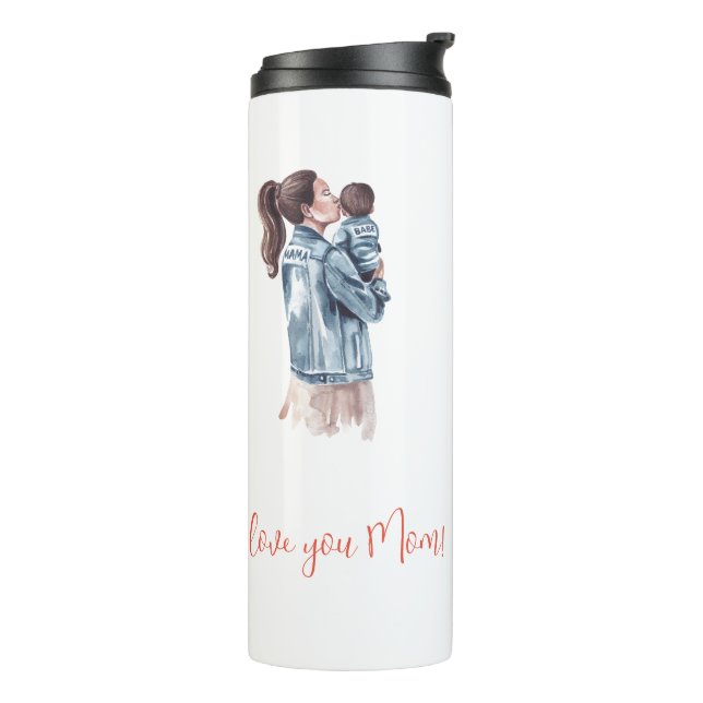 Bouteilles Isothermes "Je t'aime maman !" Mère et enfant (Tourné sur la gauche)