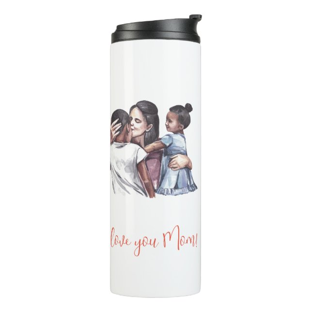 Bouteilles Isothermes "Je t'aime maman !" Mère et enfant (Tourné sur la gauche)