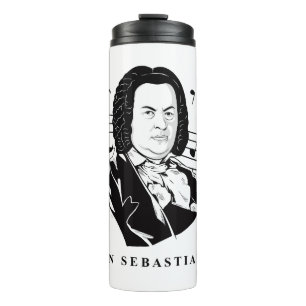 Bouteilles Isothermes Johann Sebastian Bach Portrait et buste avec notes