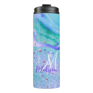 Bouteilles Isothermes Joli aqua parties scintillant marbre violet art mo