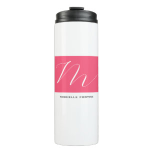 Bouteilles Isothermes Joli Monogramme rose blanc moderne