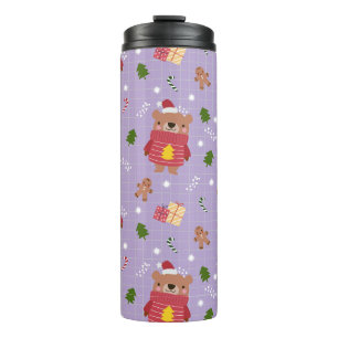 Bouteilles Isothermes Joli motif d'ours de Noël Hiver de vacances cosy