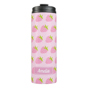 Bouteilles Isothermes Joli motif personnalisé de fraises roses féminines