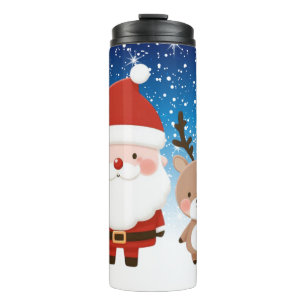 Bouteilles Isothermes Joli Noël Père Noël & Reindeer