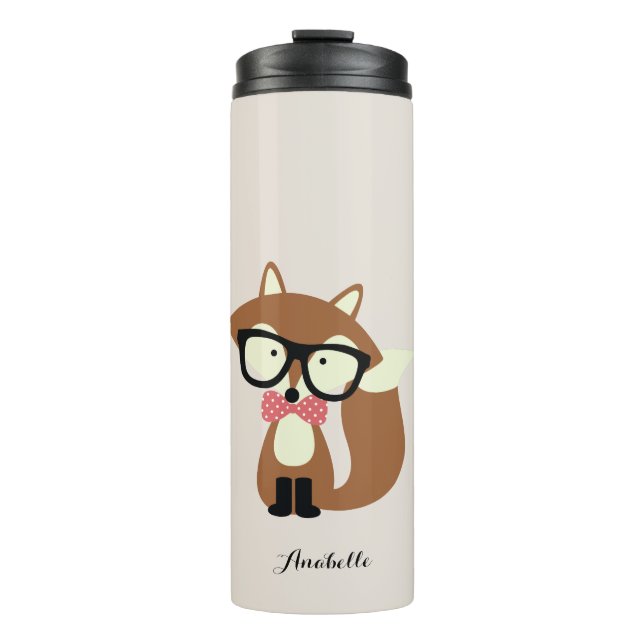 Bouteilles Isothermes Joli renard hipster Brown (Devant)