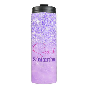 Bouteilles Isothermes Joli violet rose parties scintillant d'anniversair