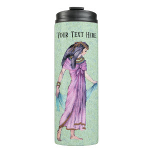Bouteilles Isothermes Jolie dame ancienne Egypte Robe rose sur vert