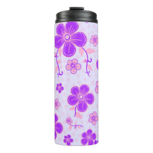 Bouteilles Isothermes Jolie impression florale violet et rose sur Lavend