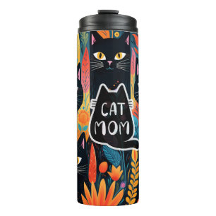 Bouteilles Isothermes Jolie maman Chat Avec Fleurs