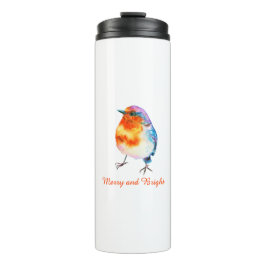 Bouteilles Isothermes Jolie Robin de Noël Aquarelle Joyeux et lumineux
