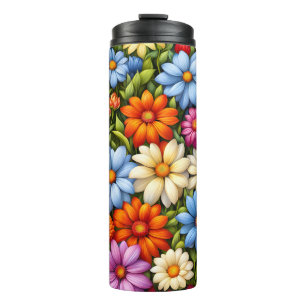 Bouteilles Isothermes Jolies Fleurs, De Couleurs Vives,