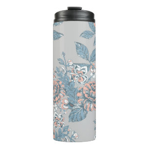 Bouteilles Isothermes Jolies fleurs. Des ornements monochromes. Pat sans