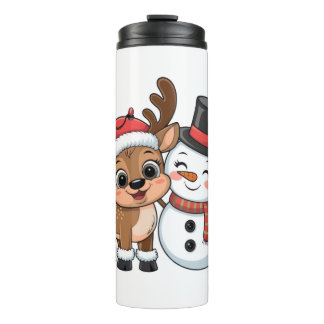 Bouteilles Isothermes Jolis rennes et bonhomme de neige de fêtes